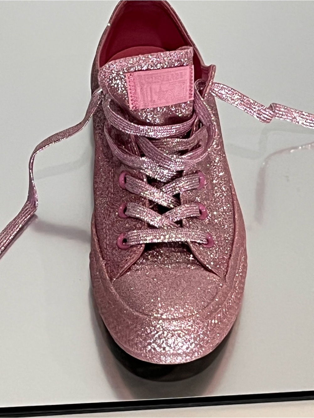 NWOB Converse Pink Glitter Chuck Taylor All Star Low Metallic Sneakers 9 - Picture 10 of 16
